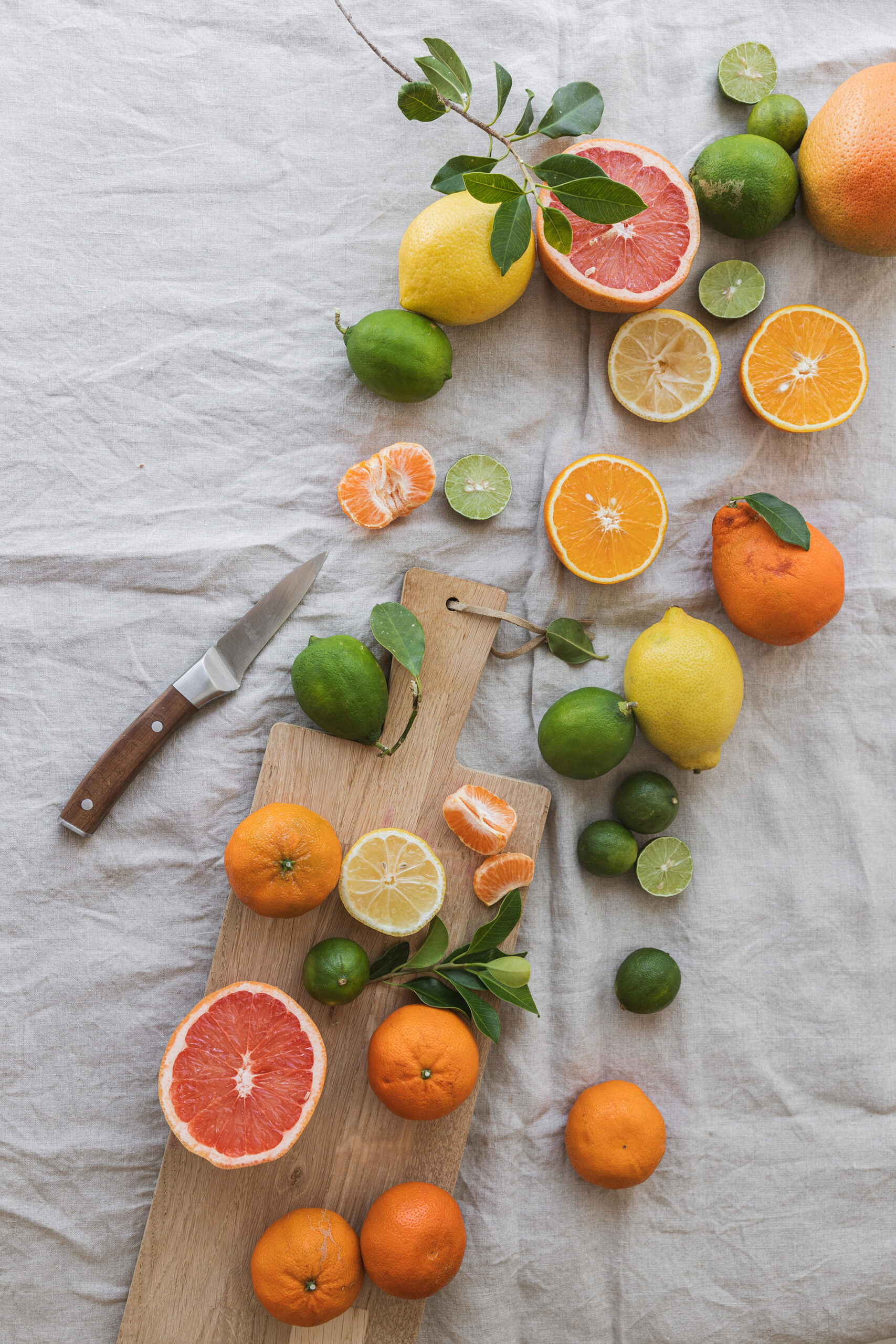 Fruit on a cutting board